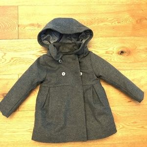Jacadi toddler wool raincoat with detachable hood